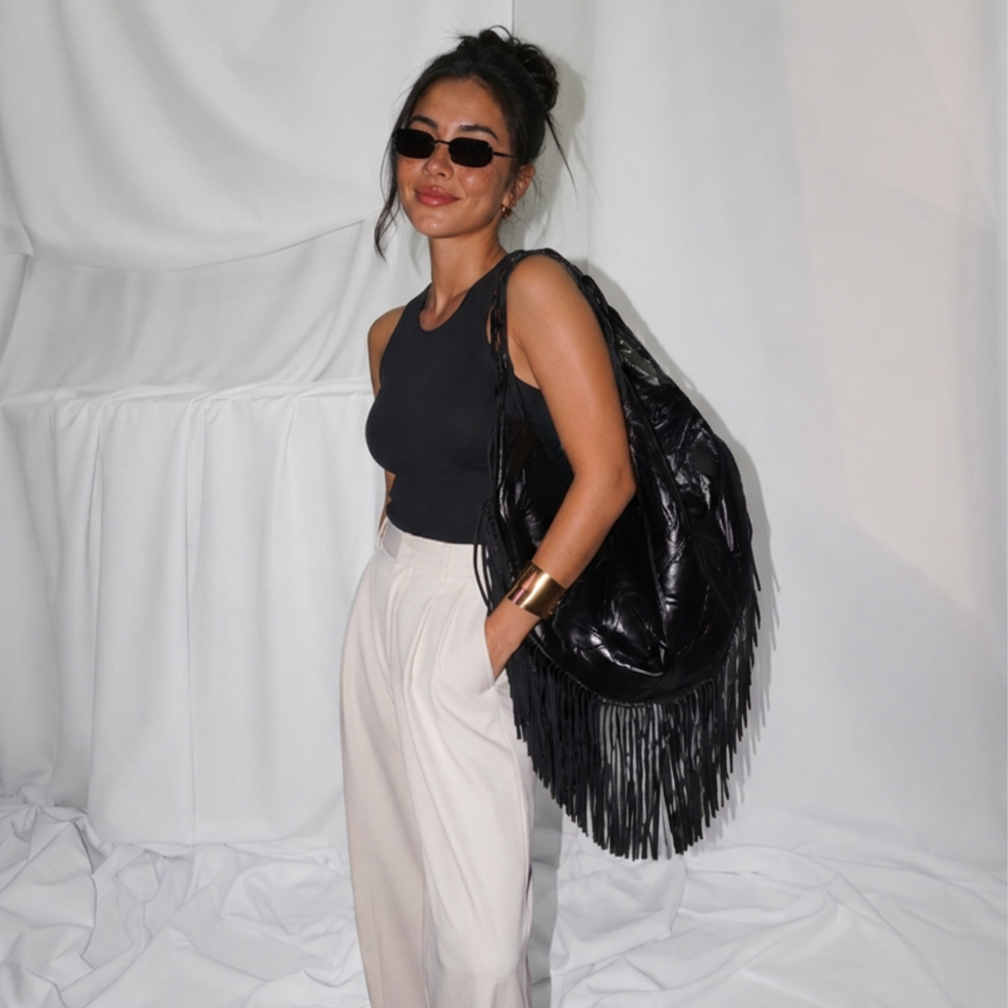 PRE-ORDER: The Fringe Bag in Midnight Black By Carolina Crowley