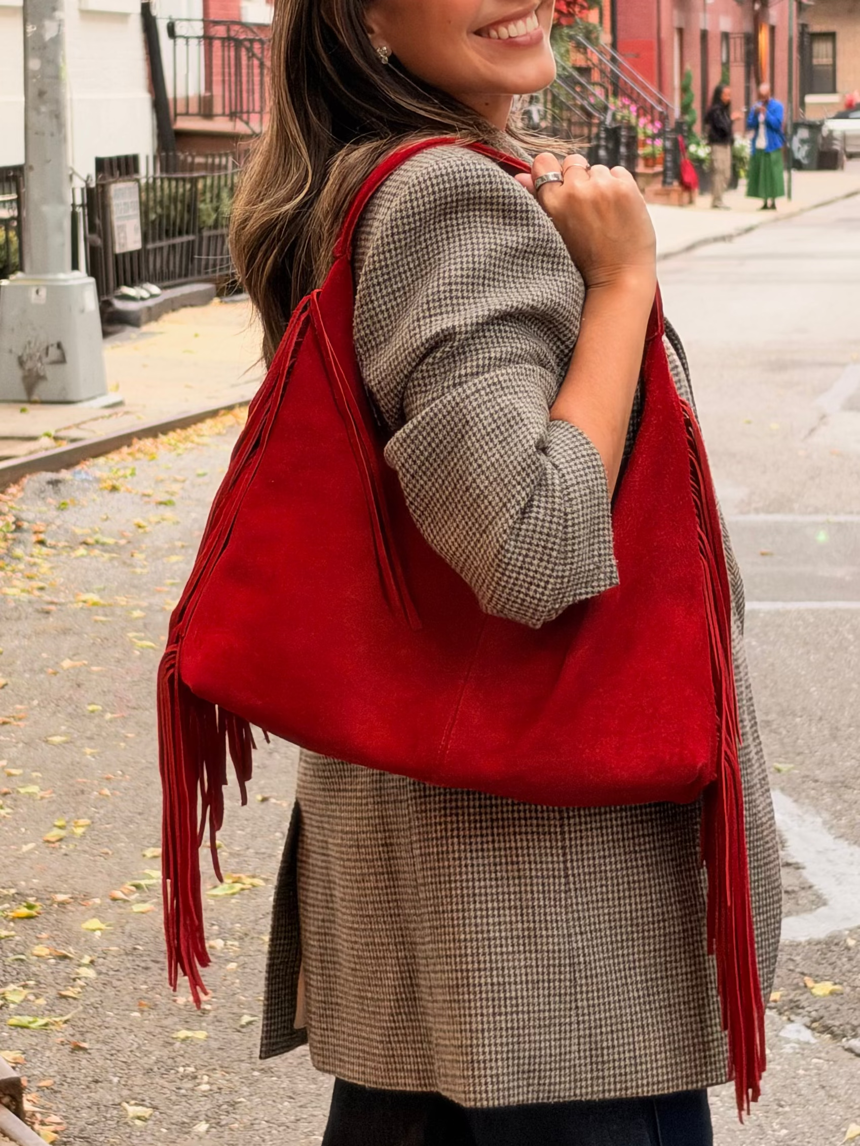 PRE-ORDER: Fringe Bag in Red By Trece Marias