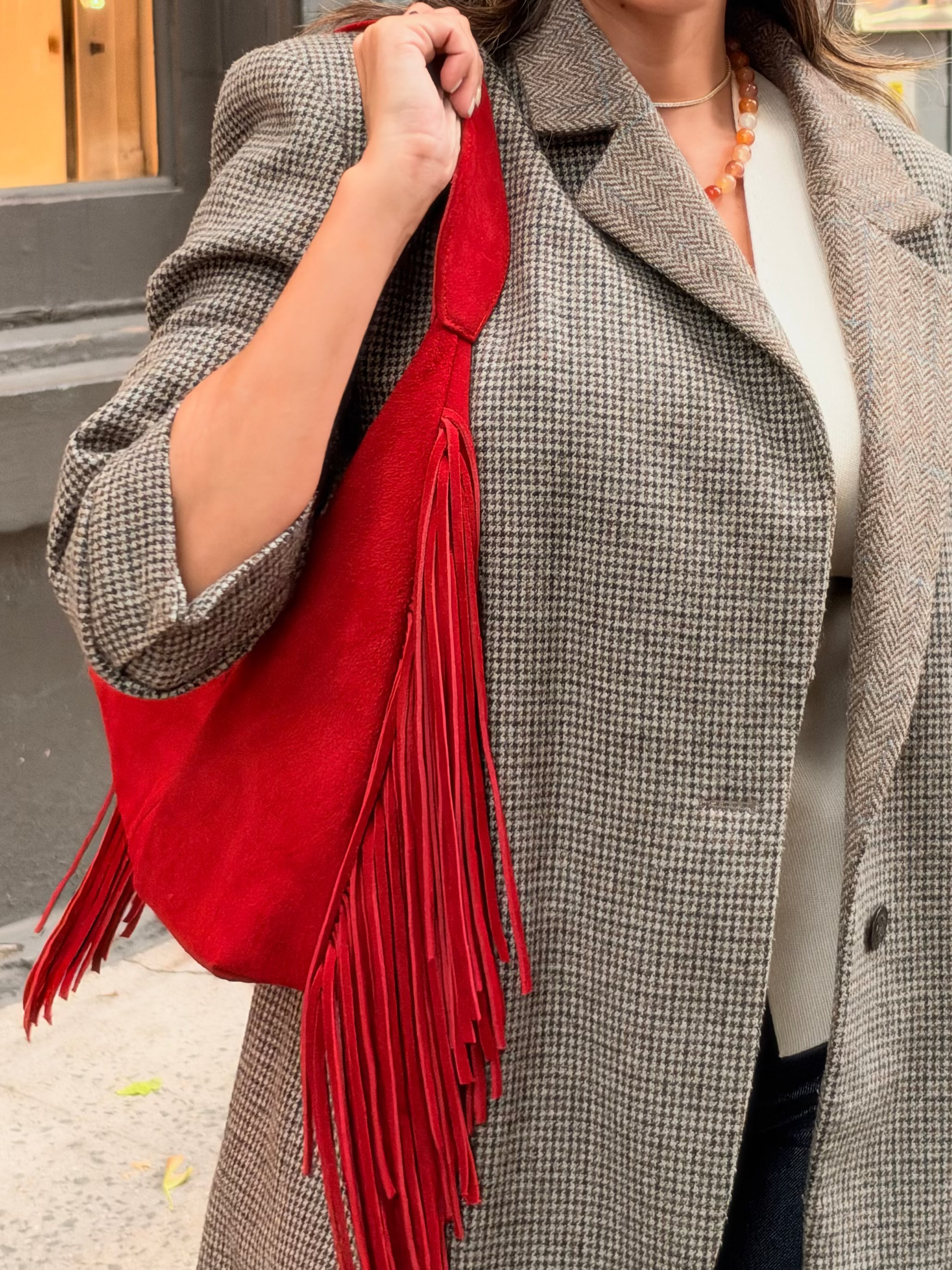 PRE-ORDER: Fringe Bag in Red By Trece Marias