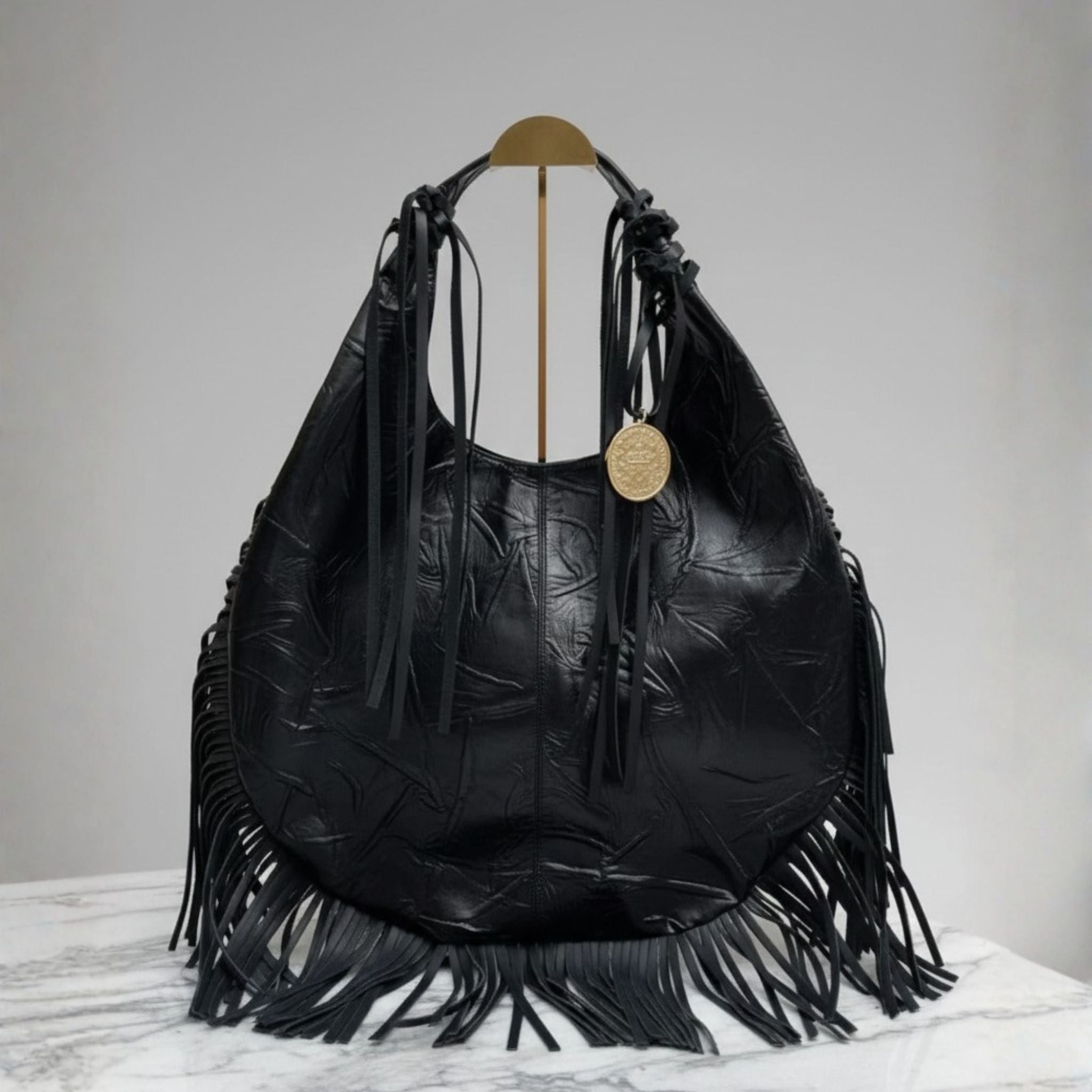 PRE-ORDER ONLY: The Fringe Bag in Midnight Black By Carolina Crowley