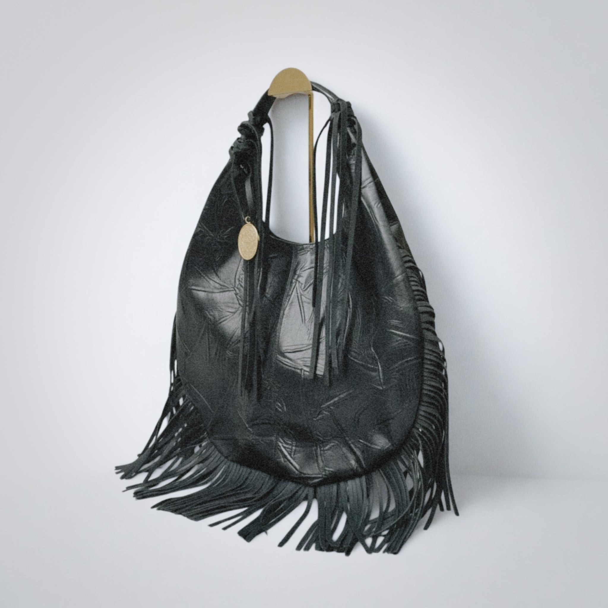The Fringe Bag in Midnight Black By Carolina Crowley – TRECE MARIAS