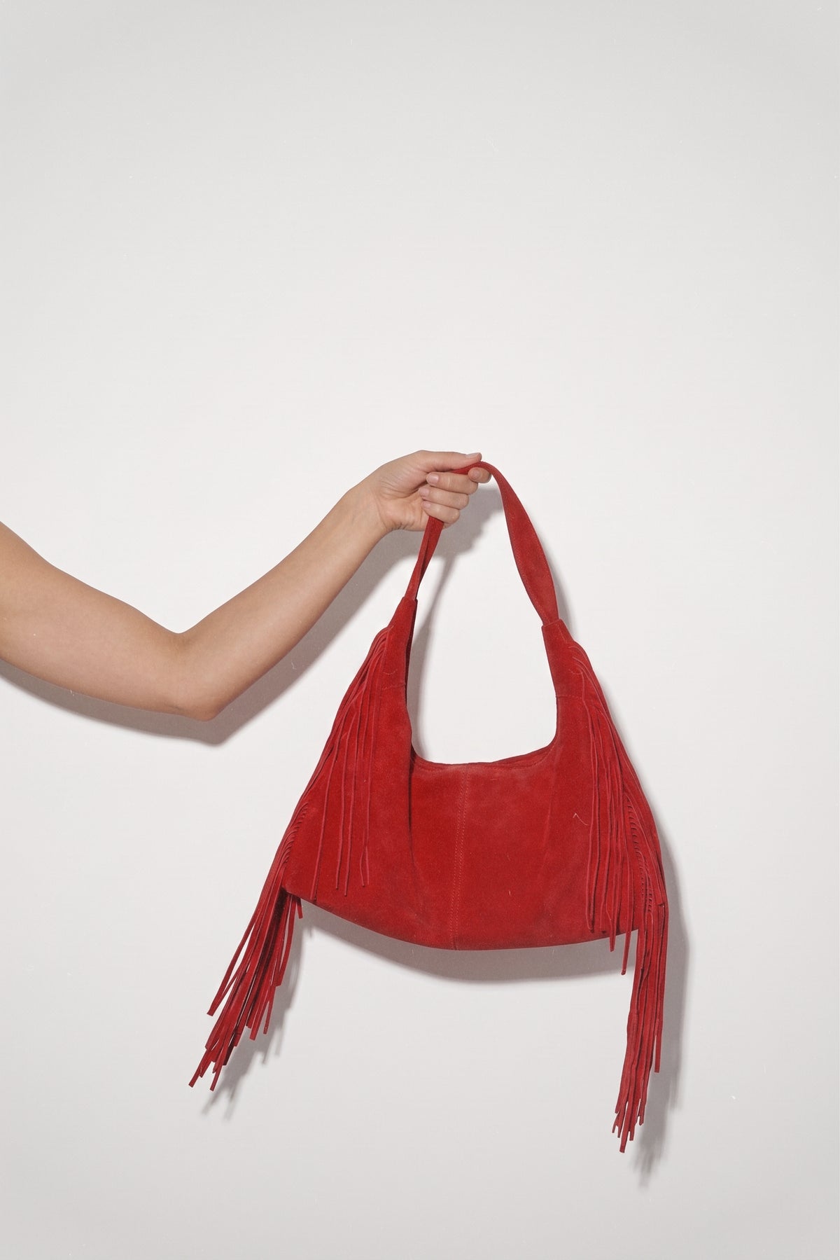 PRE-ORDER: Fringe Bag in Red By Trece Marias